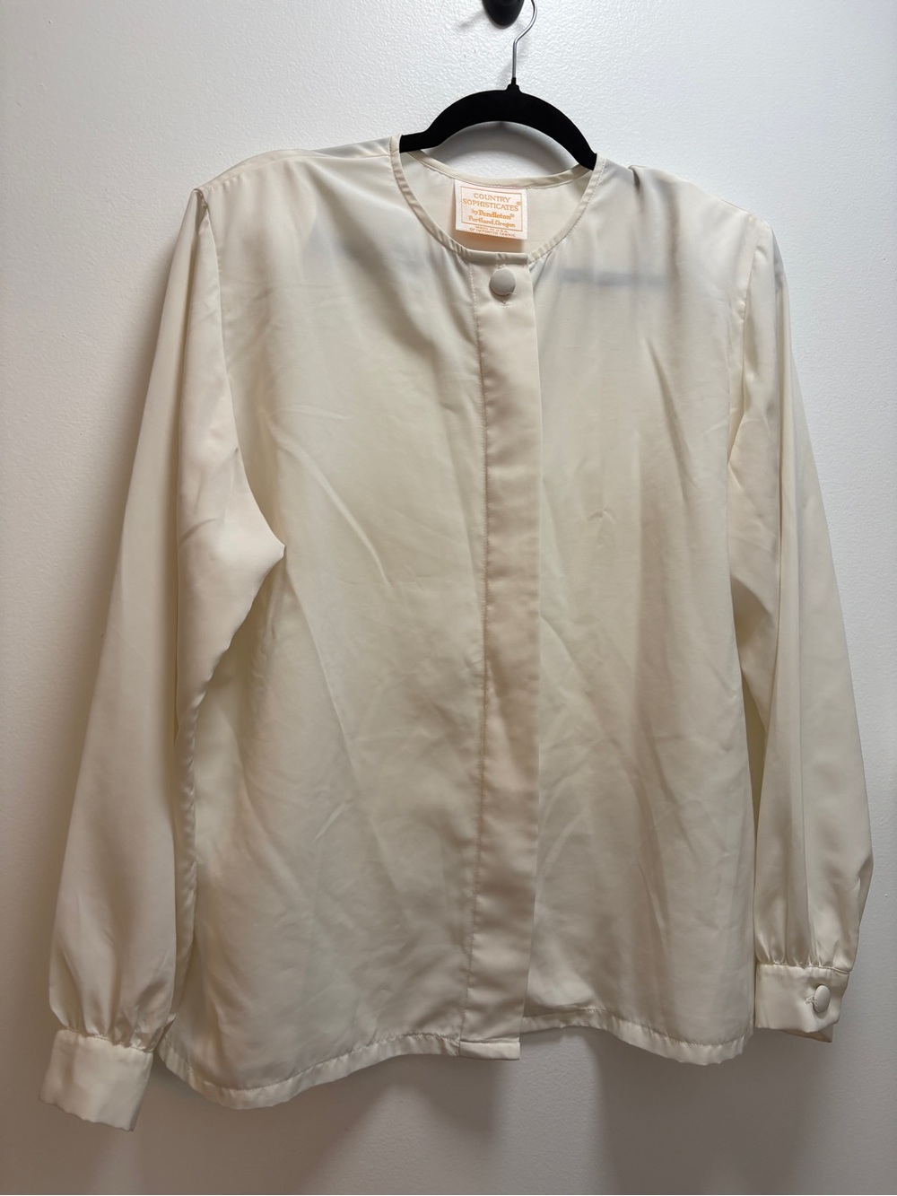 Vintage Pendleton Ivory Blouse with Golden Label cottagecore coastal grandma